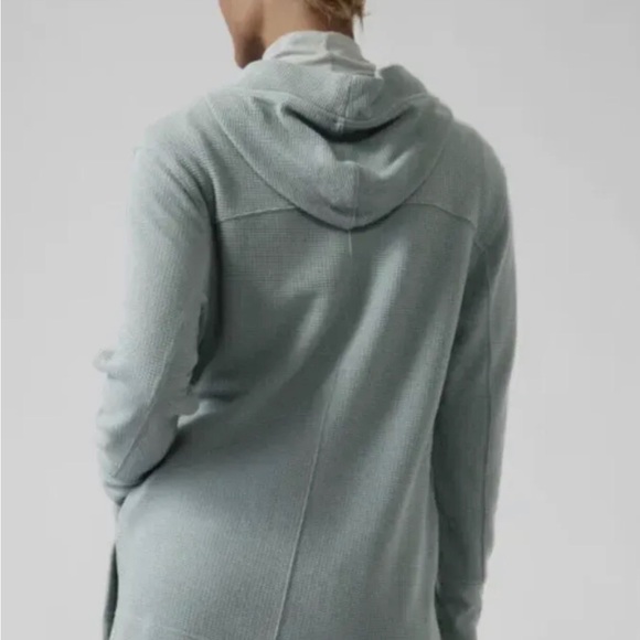Athleta Coaster Luxe Waffle Hoodie Sz Large Seafoam Minimalistic. - Picture 4 of 10
